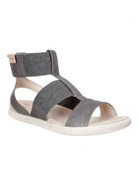 ECCO Women's Damara Gladiator Dark Shadow Grey Strappy Leather Sandals 37